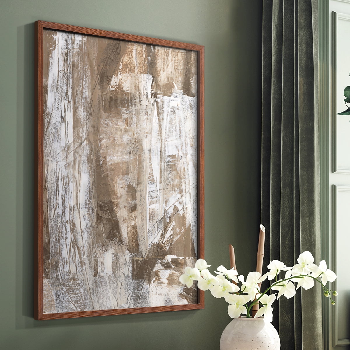 Bronzed I Framed Print in Brown Solid Wood Framed Print No Nail Hanging