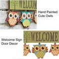 thumbnail image 7 of Wooden Owl Welcome Sign Front Door Decor Hanging Wall Art 12x7.75inch Decorative Hanging Sign (Green), 7 of 7