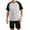 Black, variant on Pajama Set for Men Short Sleeve Pants Soft Color Block T Shirt Sleepwear Khaki L