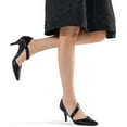 thumbnail image 4 of Pennysue Women's Black PU Strappy Short Heels With Pointed Toes Size 9, 4 of 9
