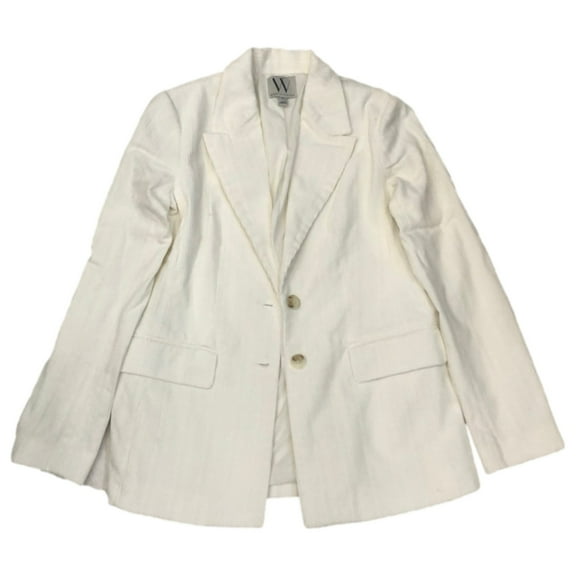 Worthington Womens White Corduroy Blazer Jacket Sports Coat Size 4