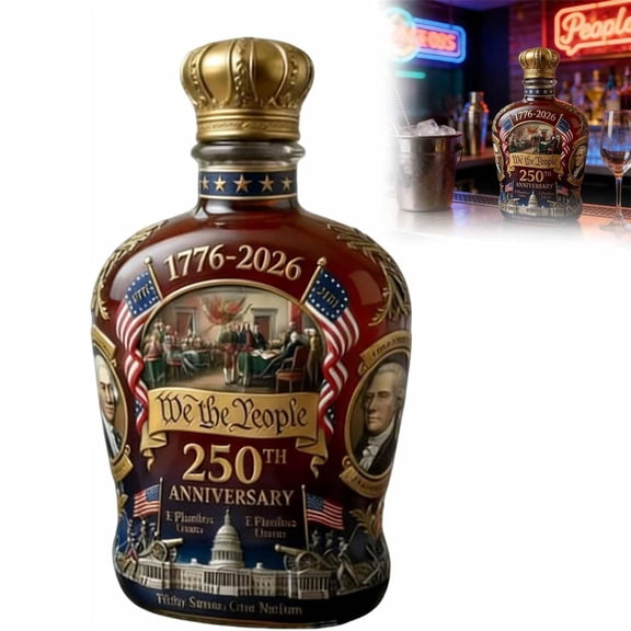 U.S. 250th Anniversary Commemorative Whiskey Bottle 250 Anniversary Whiskey Bottle 250th Anniversarys Personal Reserve Father's Day Patriotic Giftfor Liquor Scotch Bourbon