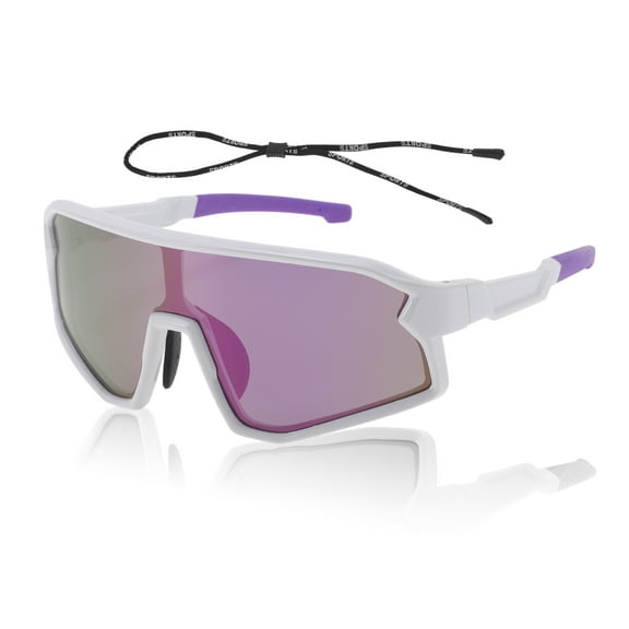 1 Set Motorcycle Riding Goggles Tri-Acetyl Cellulos UV400 Outdoor Sports Sunglasses for Motocross Dirt Bike ATV Purple Lens White Purple Frame