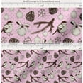 thumbnail image 2 of Soimoi Purple Cotton Voile Fabric American Robin & Baubles Christmas Print Sewing Fabric BTY 56 Inch Wide, 2 of 7