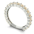 thumbnail image 2 of 1.2 ct Brilliant Round Cut Natural Morganite 14k White Gold Eternity Band SZ 8.25, 2 of 6