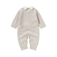 thumbnail image 2 of Newborn Baby Romper 100%Cotton Knitted Toddler Clothes Turn-down Collar One Piece Overall Infant Boy Jumpsuit Outfit Fashion Tie, 2 of 7