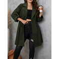 thumbnail image 6 of Cuteduck Women Plus Size Fall Fashion Button Up Coat Long Sleeve Lightweight Trench Solid Swing Windbreaker Coat 1X-4X, 6 of 7
