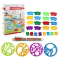 thumbnail image 1 of maskred Children DIY Gear Flower Ruler Painting Track Set Multi-functional Magical Painting Ruler Educational Early Childhood Toy Kids Gift, 1 of 5