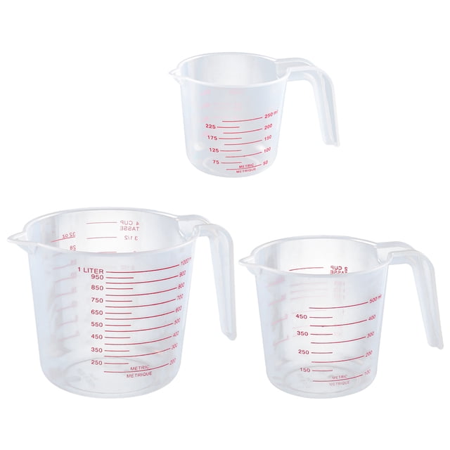 Shisuyan 3 Pcs Baking Measuring Cup Plastic Measuring Cups Graduated Cups Baking Supplies