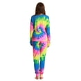 thumbnail image 3 of #FollowMe Women's Printed Henley Thermal Underwear Set with Jogger Pant (Tie Dye Neon, Medium), 3 of 3