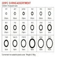 thumbnail image 2 of SagaSave 225Pcs Rubber O-Ring Assortment Set Nitrile Rings Gasket Sealing Rings and Replacement O-Rings 18 Sizes, 2 of 6