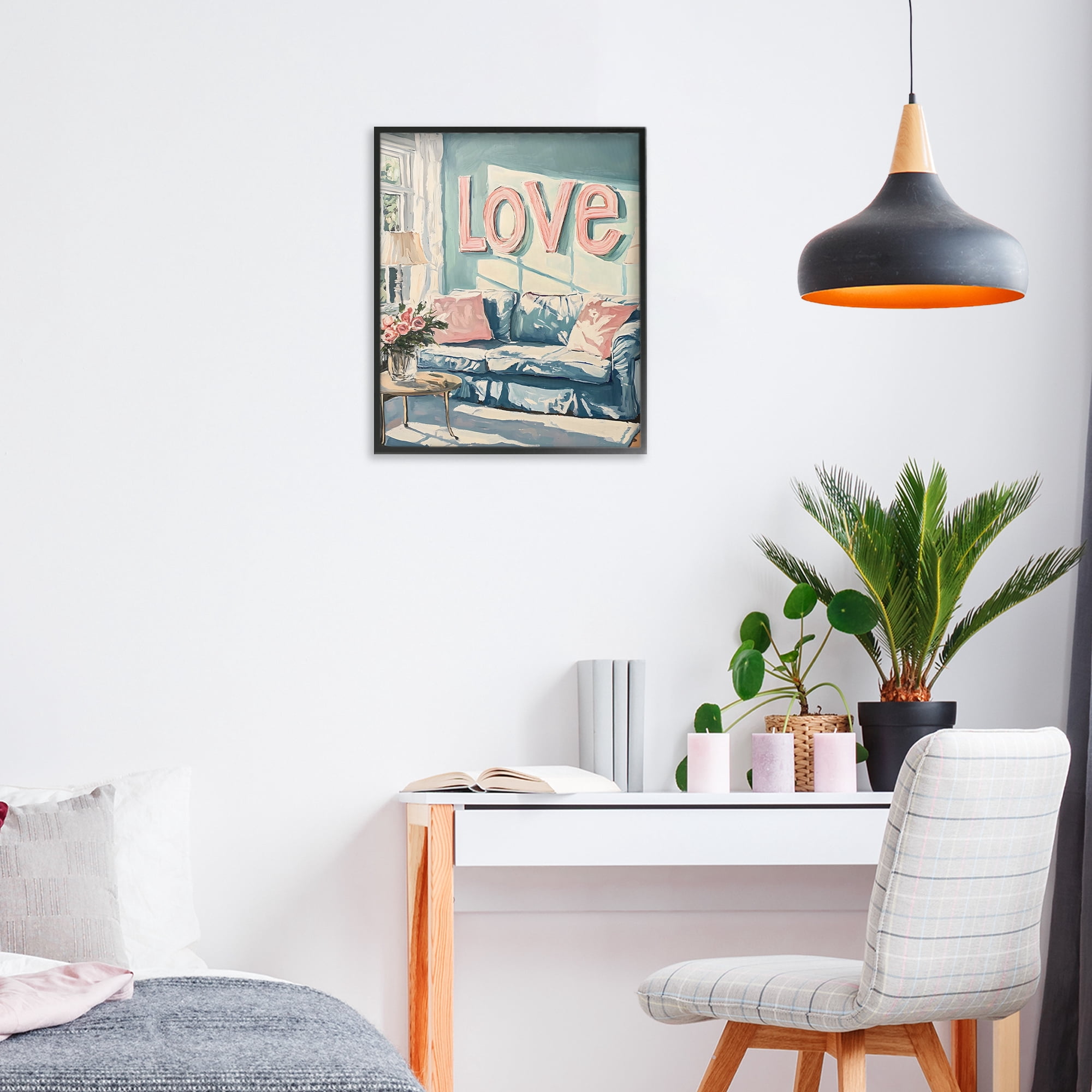 Stupell Industries Love Letters Above Cozy Couch Black Framed Giclee Art, design by The Prints Vibe