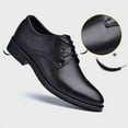 thumbnail image 5 of Wensltd Men's Dress Shoes Leather Classic Elastic Band Oxford Lace Up Low Heel Dress Shoes Business Formal Shoes Comfort, 5 of 9