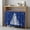 Blue White, variant on Navy Blue Christmas Tree Cabinet Curtain 35"Wx35"L, Dustproof Under Sink Skirt with Self Adhesive Tape, Balls Snowflake Xmas Tree Cabinet Curtain Cover for Kitchen Sink, Bathroom Vanity, Laundry Room