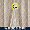 thumbnail image 6 of Sun Zero Lucille 2-pack Vintage Ogee Magnetic Closure 100% Blackout Back Tab/Rod Pocket Curtain Panel Pair, 40"W x 84"L, Dusty Terracotta, 6 of 10