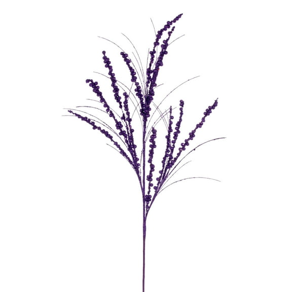 Vickerman 36" Purple Berry Twig Glitter Spray, 6 per bag.