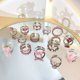 thumbnail image 2 of Anillo de corazón Irregular de cristal Rosa Y2K para mujer, anillo abierto de amor de ópalo de circón brillante Vintage, joyería de fiesta Punk Kpop para niña, regalos 2023, 2 of 4