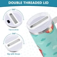 thumbnail image 3 of Yayeee 40oz Stainless Steel Tumbler with Straw and Handle Double-Wall Insulated Travel Water Bottle, Blue Beach Pattern, 3 of 8