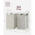 thumbnail image 2 of Boutique Home Laundry Hamper with 2 Removable Bags, Metal Frame, White, 2 of 7