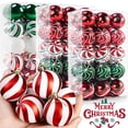 thumbnail image 2 of 6/24 piezas de bolas de Navidad de colores con purpurina para colgar en el árbol de Navidad, adorno para el hogar, regalo de fiesta de año nuevo, decoración, 2 of 5