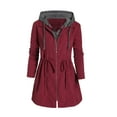 thumbnail image 3 of drppepioner Fashion Women Zipper Patchwork Winter Fly Hooded Space Plus Thick Cotton Coat, 3 of 6