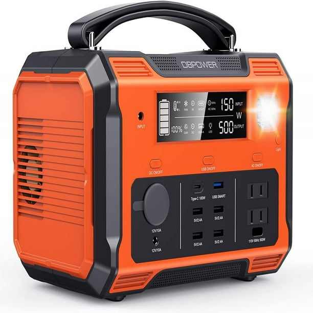 Portable Power Station 505Wh 500W Outdoor Generator Mobile Lithium