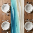 thumbnail image 4 of Table Runner 60 Inches Long for Kitchen Dining, Teal Ombre Ocean Dresser Scarf Farmhouse, Dining Table Decorations for Wedding/Parties, Summer Beach Coastal Waves Gradient 13 x 60 In, 4 of 8