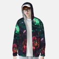 thumbnail image 2 of Vsdgher Sweat à Capuche Imprimé Illet Rouge et Vert pour Hommes et Femmes, Manches Longues Protection Solaire Pêche pour Course Natation-3TG, 2 of 7