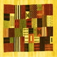 thumbnail image 1 of Ahgly Company Indoor Square Abstract Yellow Contemporary Area Rugs, 6' Square, 1 of 4