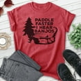 thumbnail image 2 of Paddle Faster I Hear Banjos T-shirt, Unisex Women's Men's Funny 70s Movie Reference Country Bluegrass, Heather Red, Large, 2 of 6