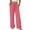 Hot Pink, variant on Women's Striped Cotton Linen Wide Leg Pants, High Waisted Baggy Summer Trousers with Side Patch Pockets, Soft Breathable Loose Striped Pants for Travel Weekend Errands Hot Pink XL