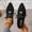 Black, variant on Aobny Micro-Wedge Women Shoes Teacher Shoes Business Casual Shoes Wingtips Flat Shoes Shoes Pointy Toe Lace-Up Beige Arch Support Womens Casual Shoes,Size 37