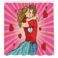 thumbnail image 3 of Ambesonne Love Shower Curtain, Pop Art Romantic Date Kiss, 69"Wx70"L, Multicolor, 3 of 3