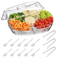 thumbnail image 2 of CNKOO Serveur de Condiments Réfrigérés avec 4 Compartiments Récipient de Service Réfrigéré Clair avec Couvercle Réutilisable Plateau de Glace Partie Plateau de Garniture Réfrigéré Portable Station de Garniture Réfrigérée pour la Maison, 2 of 6