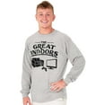 thumbnail image 4 of Great Indoors Couch Potato Gamer Nerd Men's Big & Tall Long Sleeve Graphic Tee Brisco Brands 2X, 4 of 5