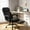 Black-w/ Foot rest, variant on TMV Office Chair, Ergonomic Big and Tall Computer Desk Chairs, Executive PU Leather Chair with Adjustable Flip-up Armrests, Lumbar Support Swivel PC Chair with Rocking Function，Brown