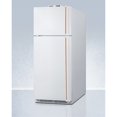 thumbnail image 2 of 18 cu.ft. break room refrigerator-freezer in white with NIST calibrated alarm/thermometers and copper handles, 2 of 3