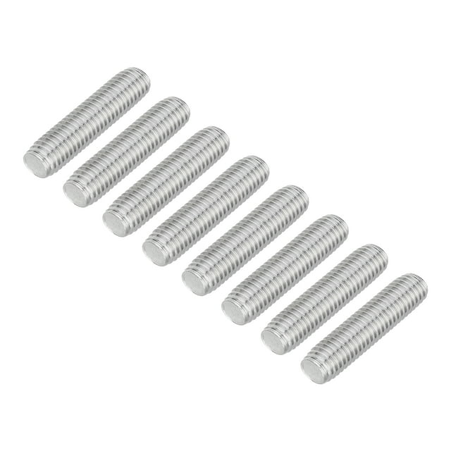 Uxcell Lot de 8 M10 x 40mm Pas 1.5mm Acier Inoxydable 304 Tige Entièrement Filetée