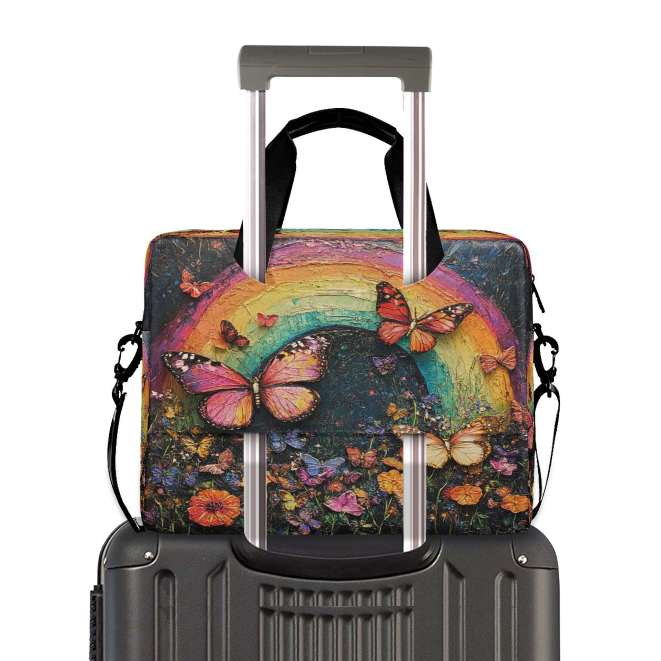 Laptop Bag Laptop Briefcase 15.7 x 3 x 11.8 Inches Laptop Bag Briefcases Laptop Storage Travel Laptop Bag Work Laptop Bag Rainbow Butterfly