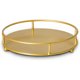 thumbnail image 1 of Bandeja para joyas, organizador de perfumes, bandeja de almacenamiento de baño, bandeja de cambiador para cosméticos, velas, joyas, redondo dorado, 1 of 4