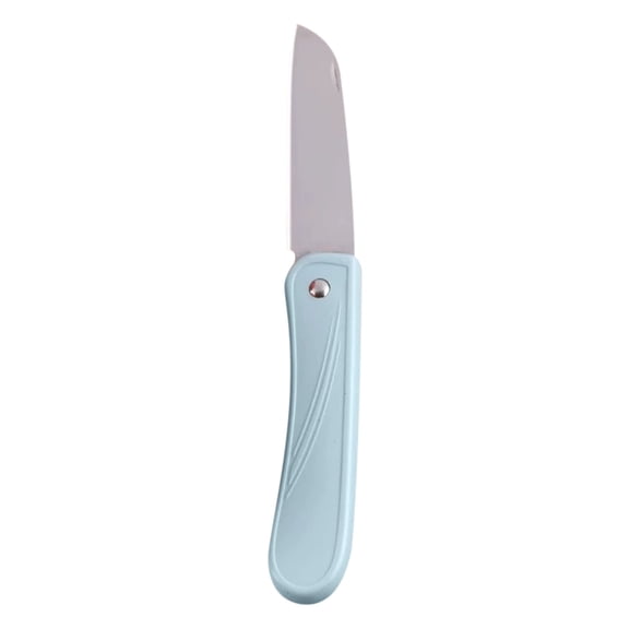 Blue Portable Folding Fruit Knife Stainless Steel Blade For Travel Outdoor Peeling Mini Compact Household Tool