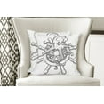 thumbnail image 4 of Ambesonne Octopus Throw Pillow Cover 2 Pack, Sketch Sailboat Wheel, 18", Black White, 4 of 6