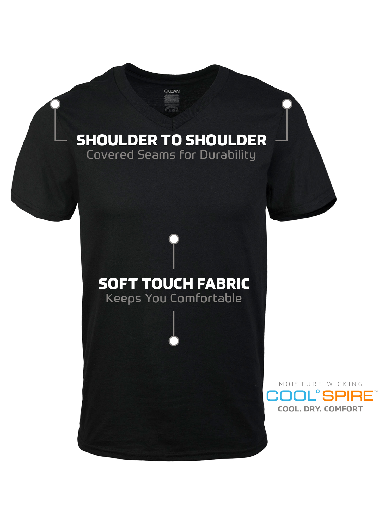 Gildan Adult Men's Short Sleeve V-Neck Assorted Color T-Shirt, 5-Pack, Sizes S-2XL - image 2 of 3