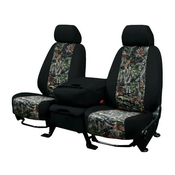 CalTrend Front Buckets Camo Seat Covers for 2019-2023 Chevy/GMC Silverado|Sierra|Suburban|Yukon 1500-3500 - CV612-93KS Hunter Camo Insert with Black Trim