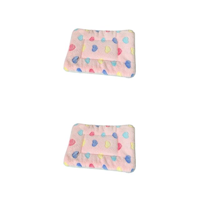 Maytalsory Washable And Machine Washable Pet Mat For Easy Cleaning Soft And Breathable Cartoon Dog Sleeping Mat pink heart 30*40cm 2Set