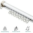 thumbnail image 4 of GXCZ Window Curtain Rod Aluminium Curtain Track Heavy Duty Curtain Rails Track System, Room Divider Track, Slide Quietly Curtain Track Rail For Window, Ceiling/Wall Mounted Runner Rail(Black-ceiling,140cm/4.6ft), 4 of 7