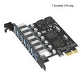 thumbnail image 4 of maskred PCIE PCI-E 1 to USB 3.0 Controller Expansion Card 7 Ports Converter Computer Desktop Power Connector Adapter Adaptor Type 1, 4 of 7