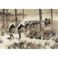 thumbnail image 2 of Remington, Frederic 32x23 Gold Ornate Wood Framed with Double Matting Museum Art Print Titled - US Troops Practicing Marching In The Palmetto, 2 of 4