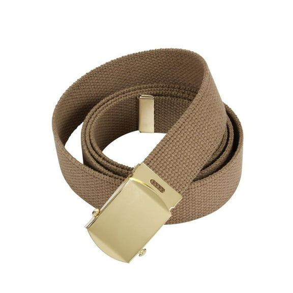Rothco 54" Military Web Belts with Gold Buckle, Coyote Brown