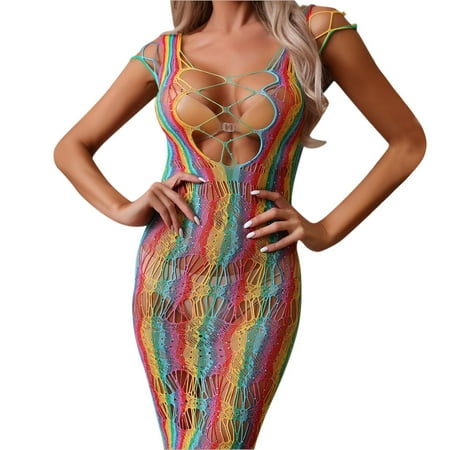 

Lingerie For Women Underwear Underwear Hollow Lace Tight Underwear Rainbow Printed Underwear